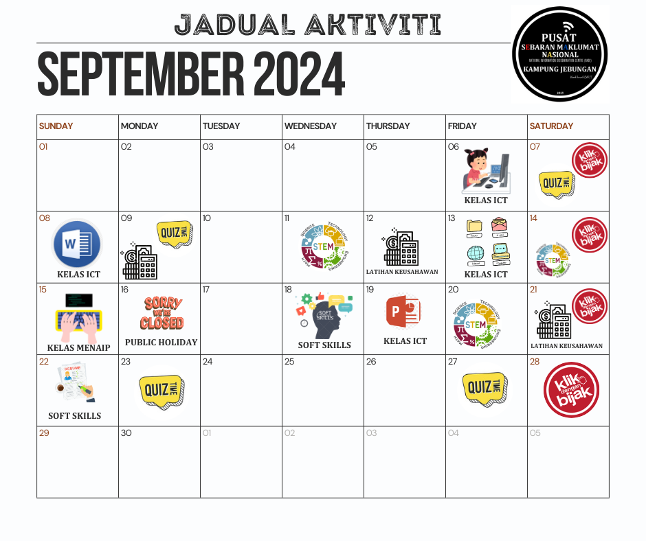 jadual septmber